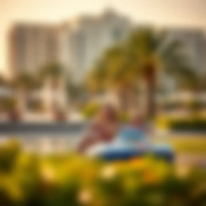 A family enjoying leisure activities in the lively parks and recreational areas of La Mer.