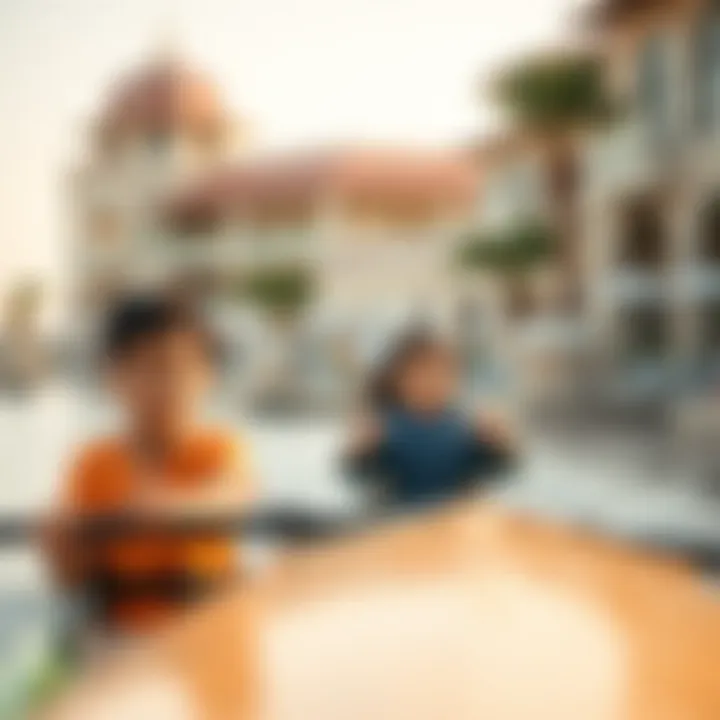 Family enjoying recreational activities at Majlis Al Majaz