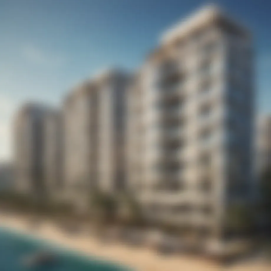 Panoramic view of Marina hotel apartments showcasing modern architecture