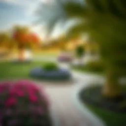 Scenic view of landscaped gardens in Nad Al Sheba