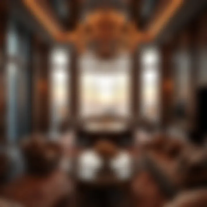 Luxurious interior of a Burj Khalifa flat emphasizing opulence