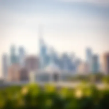 Prime location of Park Ville 07 highlighted in Dubai skyline