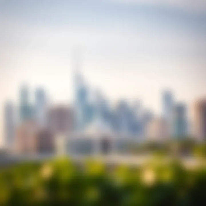 Prime location of Park Ville 07 highlighted in Dubai skyline