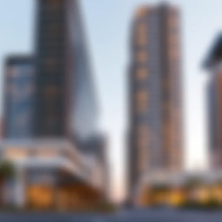 Contemporary Design of Rakayez Commercial Structures Modern architecture of Rakayez commercial buildings in Dubai