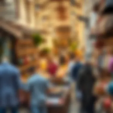 A dedicated area for cultural and artisanal items within a Dubai marketplace.