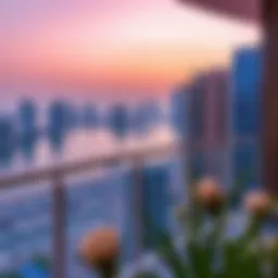 Luxurious apartment view in Dubai Marina