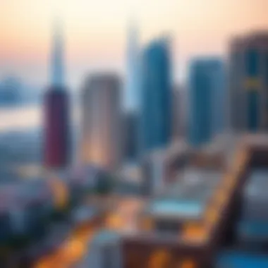 Vibrant Dubai skyline with accommodation options