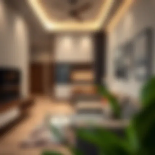 Stylish studio apartment interior in Al Nahda showcasing modern design elements