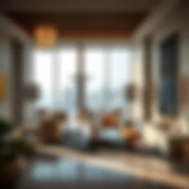 An interior shot highlighting luxurious amenities and elegant decor within the 14 Tower.