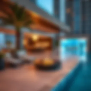 Amenities and lifestyle offerings at The Address Tower including pools and lounges