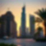 Stunning view of The Address Tower at sunset showcasing its architectural elegance