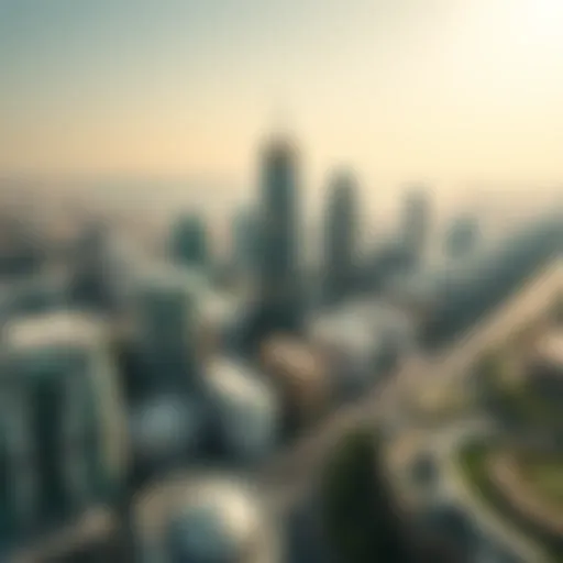 Aerial view of Dubai's green architecture showcasing eco-friendly buildings