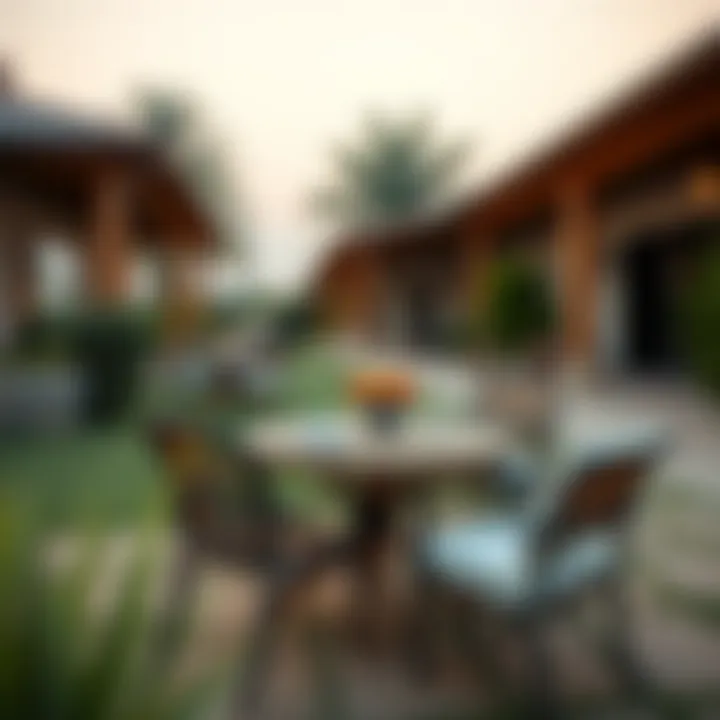 A serene outdoor setting highlighting the charm of a Dubai farmhouse