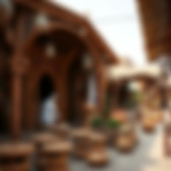 Artistic expressions from local artisans displayed within the village