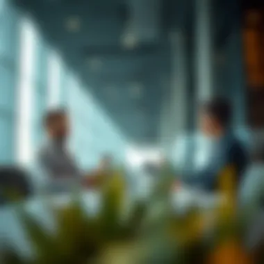 Collaborative Environment at the Diamond Business Center Business professionals engaged in discussions, reflecting the collaborative environment of the center.