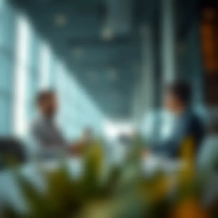 Collaborative Environment at the Diamond Business Center Business professionals engaged in discussions, reflecting the collaborative environment of the center.