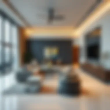 Contemporary apart hotel interior showcasing spacious living area