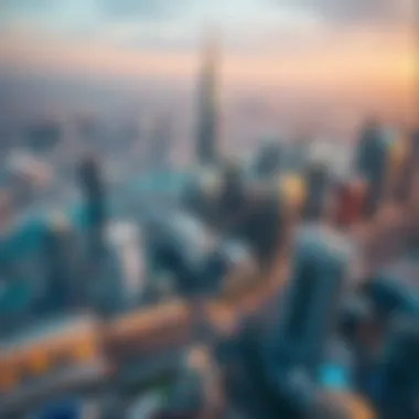 Aerial view of Dubai skyline showcasing iconic architecture