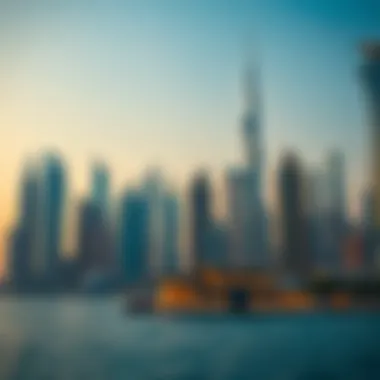 Dubai's Iconic Skyline and Skyscrapers A stunning skyline of Dubai featuring iconic skyscrapers and architectural masterpieces