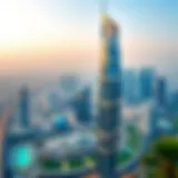 Stunning view of Jamal Tower against the Dubai skyline