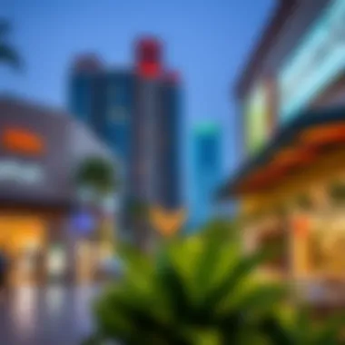 Local amenities including shops and cafes in Mazaya Liwan.