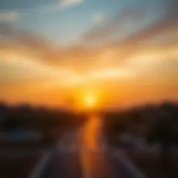 Stunning view of Damac Hills skyline during sunset