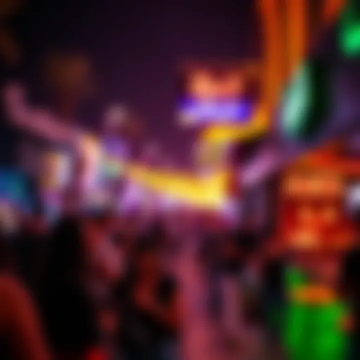Exciting nightlife scene with vibrant energy and entertainment