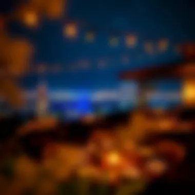 Luxurious dining experience under the stars at a rooftop restaurant