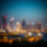 Stunning skyline of Abu Dhabi at night with illuminated buildings