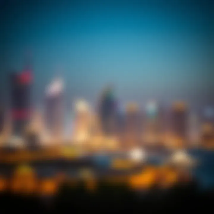 Stunning skyline of Abu Dhabi at night with illuminated buildings