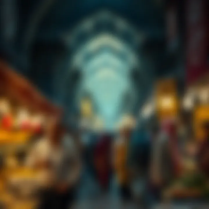 The bustling atmosphere of the Old Gold Souk market