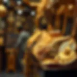 Intricate gold jewelry display at the Old Gold Souk