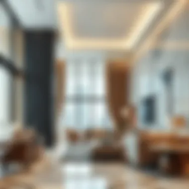 Interior detail highlighting modern design elements of Port Saeed Building