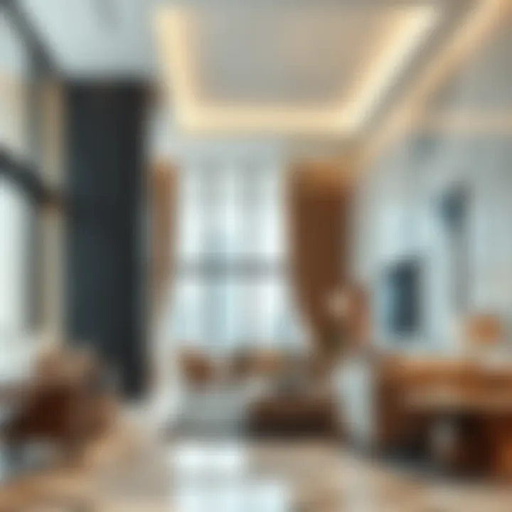 Interior detail highlighting modern design elements of Port Saeed Building