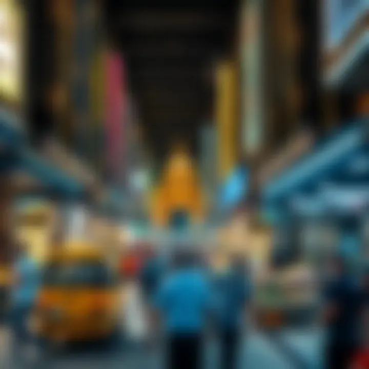 Bustling streets of Dubai showcasing the modern blend of traditional markets.