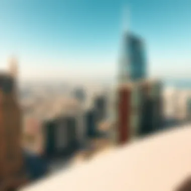 Panoramic view of Dubai from the West Tower highlighting its strategic location