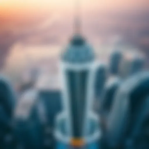 Aerial view of Westbury Tower amidst Dubai's skyline