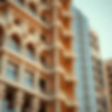 Intricate Architectural Design of Westbury Tower Close-up of architectural details of Westbury Tower