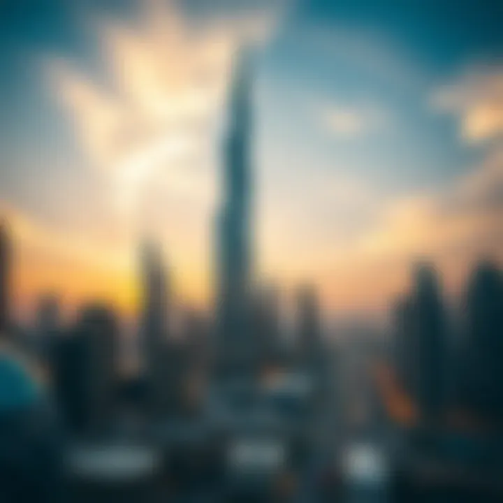 Zabeel Tower in Dubai Skyline Zabeel Tower in the context of Dubai skyline