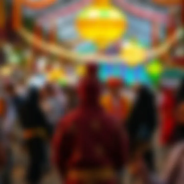 Vibrant festival atmosphere with diverse cultural performances