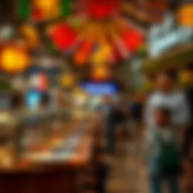 Visitors experiencing international cuisines at the Global Village