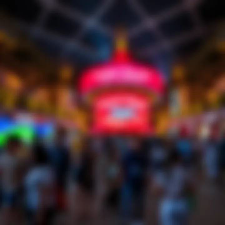 Global Village during a special event with a crowd