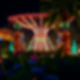 Vibrant light display illuminating the Glow Garden at night