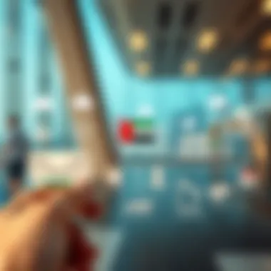 An illustration depicting various government services accessible through the UAE Pass.