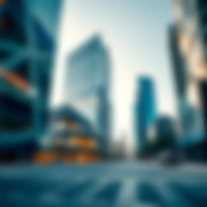 Dynamic view of HDS Business Center showcasing its modern architecture