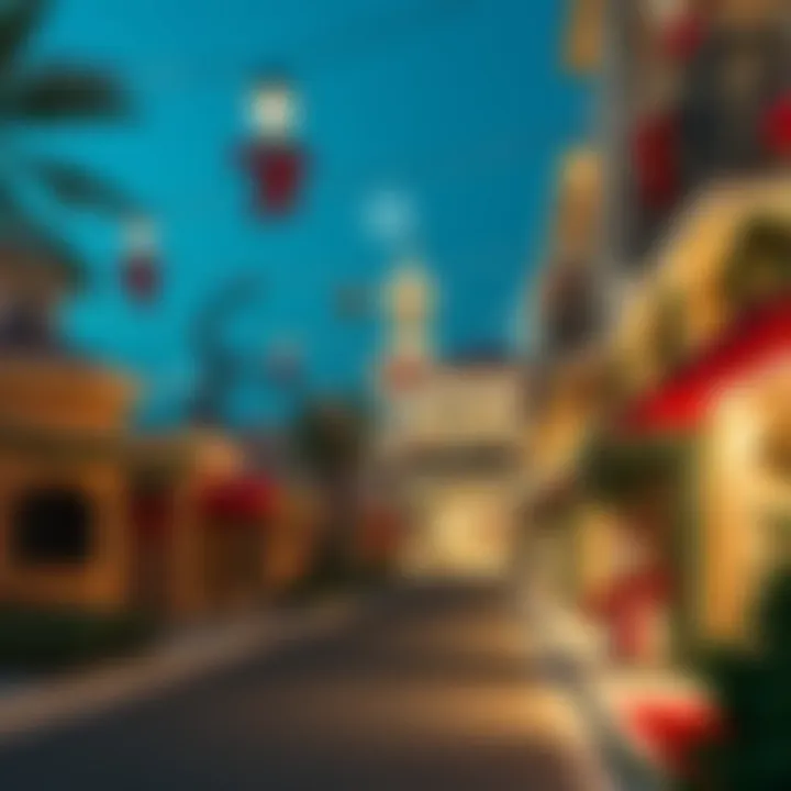 Festive Neighborhood in the UAE Festive decorations in a UAE neighborhood for holiday celebrations