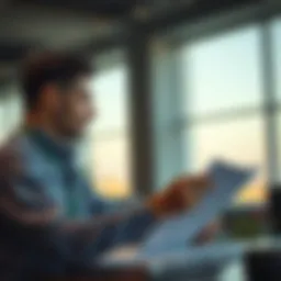 A professional assisting with relocation paperwork