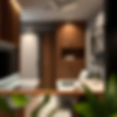 Compact maid room optimized for space with multifunctional furniture