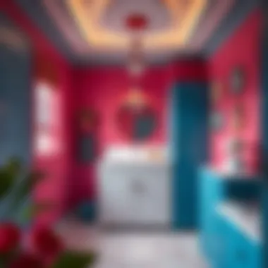 Stylish maid room featuring vibrant color scheme and decorative elements