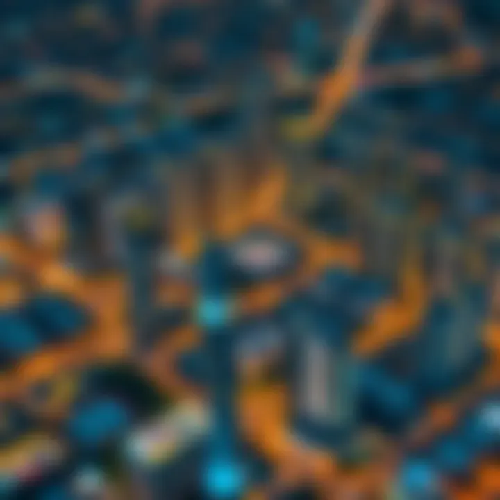 Aerial perspective of Jumeirah Lake Towers highlighting Cluster M